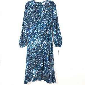 NWT CALVIN KLEIN Faux Wrap Floral Midi Dress